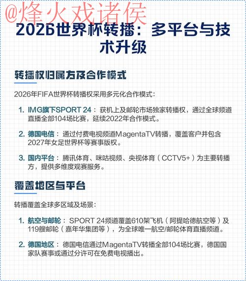 2026世界杯直播平台推荐：免费观看与付费选择